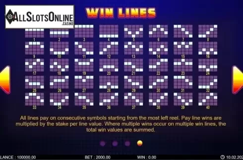 Paytable screen 2. Fruit Rush (7mojos) from 7mojos