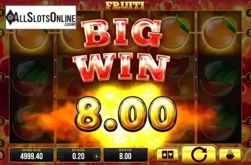 Big win screen. Fruiti from SYNOT