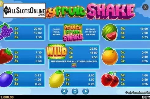 PayTable screen