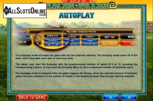 Screen4. Gold of Machu Picchu from Microgaming