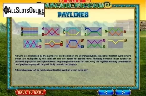 Screen3. Gold of Machu Picchu from Microgaming