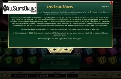 Info. Hi And Lo Dice from Air Dice