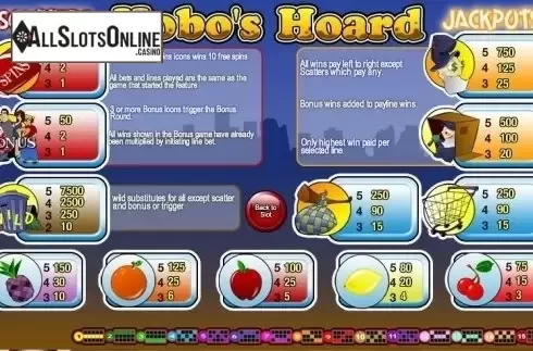 Screen2. Hobo's Hoard from Rival Gaming