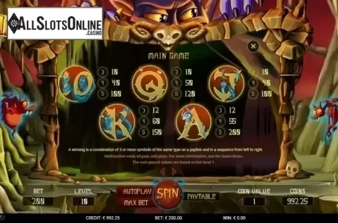 Paytable 1. Inferno (Gamshy) from Gamshy