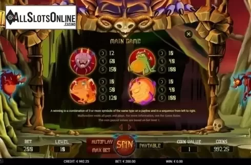 Paytable 2. Inferno (Gamshy) from Gamshy