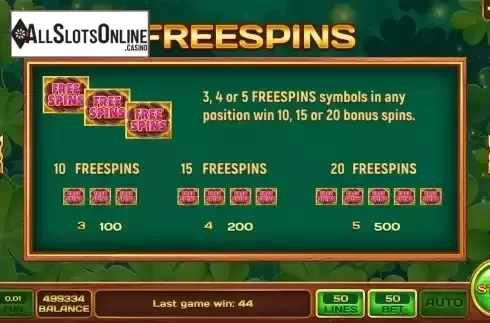 Game Features screen 2
