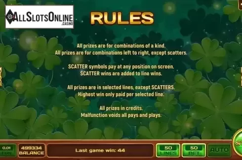 Game Rures screen