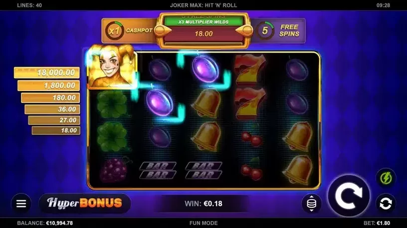 Joker Max: Hit 'n' Roll slot screenshot 2