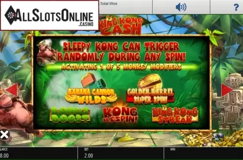 Paytable 3. King Kong Cash from Blueprint