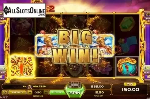 Big win screen. King Of Monkeys 2 from GameArt