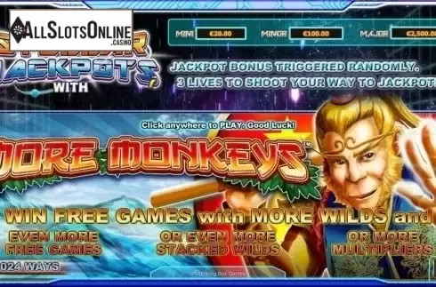 Intro screen. More Monkeys - Stellar Jackpot from Lightning Box