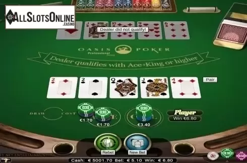 Game Screen. Oasis Poker Professional Series Low Limit from NetEnt