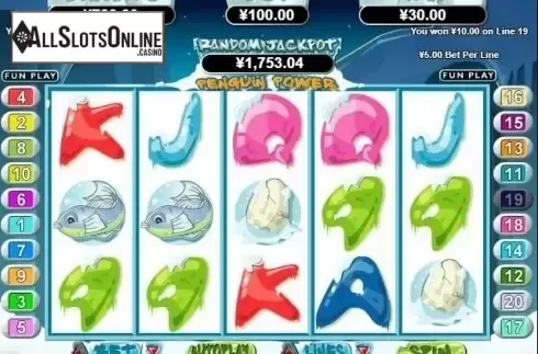 Win Screen. Penguin Power from RTG
