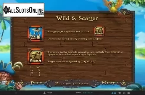 Paytable 2. Pirate's Treasure from GamePlay