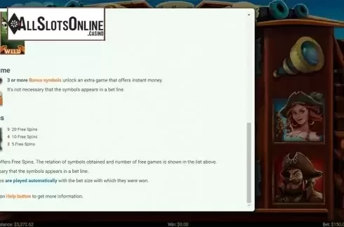 Paytable 3. Pirates and Plunder from Mobilots