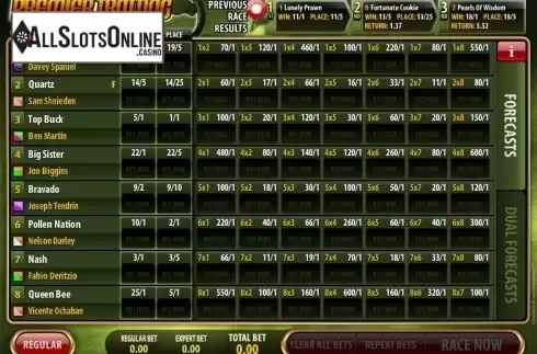 Screen 1. Premier Trotting from Microgaming
