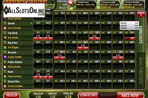 Screen 2. Premier Trotting from Microgaming
