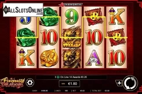Win Screen . Prosperity Dragon from Ainsworth