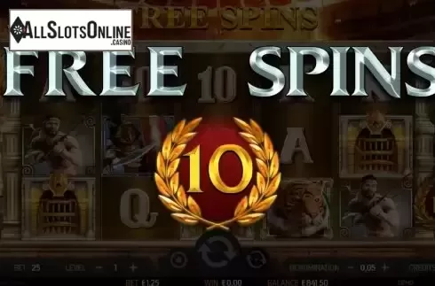 Free Spins screen