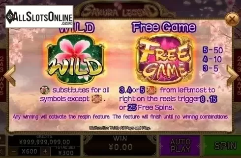 Wild & Scatter. Sakura Legend from CQ9Gaming