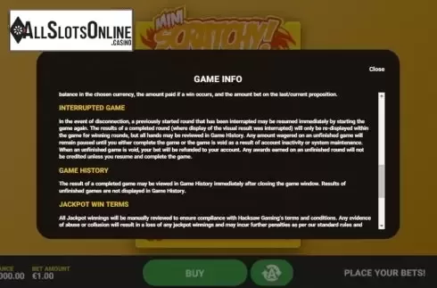 Info 3. Scratchy Mini from Hacksaw Gaming