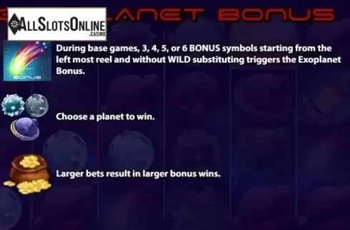 Paytable 3. Spinning In Space from KA Gaming