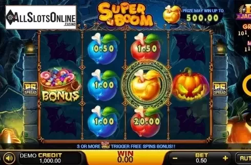 Reels screen. Super Boom (PlayStar) from PlayStar