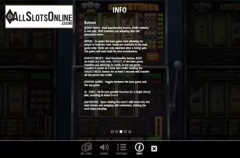 Paytable 5. Supertimer from Leander Games
