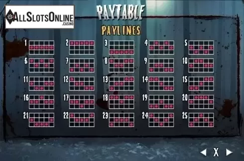 Paytable 4. The Hopping Dead from TOP TREND GAMING