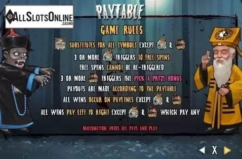 Paytable 3. The Hopping Dead from TOP TREND GAMING