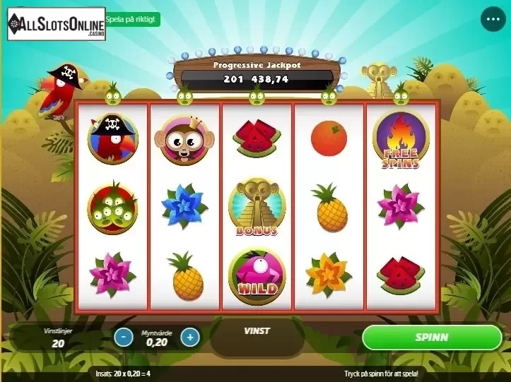 Game Workflow screen. Tiki Temple from Gamesys