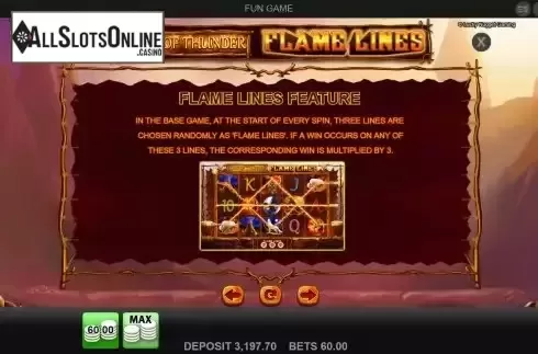 Flame lines feature screen