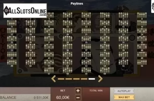 Paylines. Ukiyo-e from Gamatron
