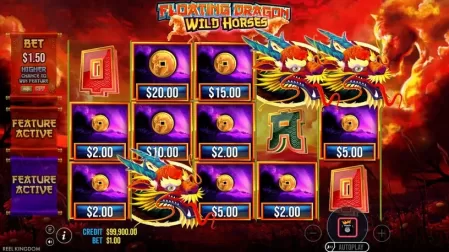 Floating Dragon Wild Horses slot screenshot 2