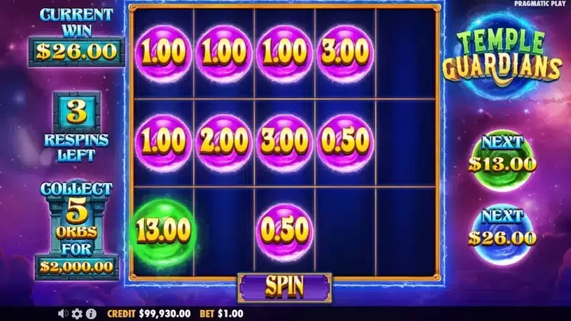 Temple Guardians slot screenshot 