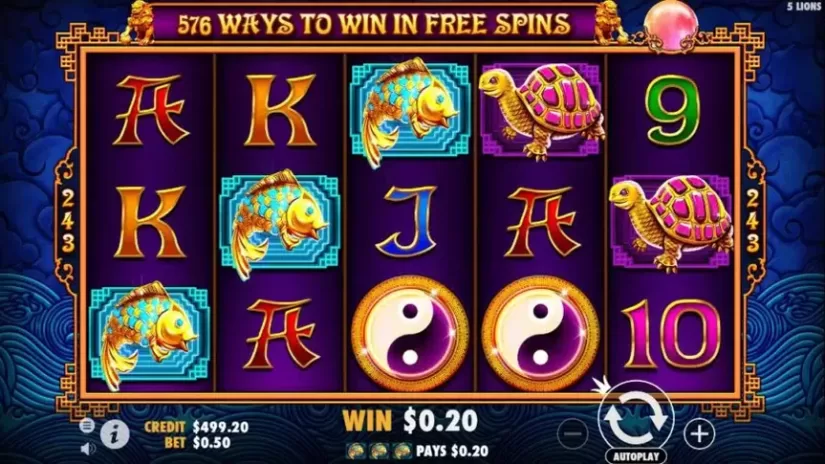 5 Lions slot screenshot 3
