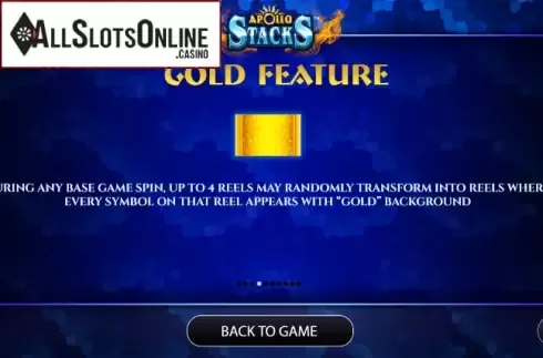 Paytable 4. Apollo Stacks from AGS
