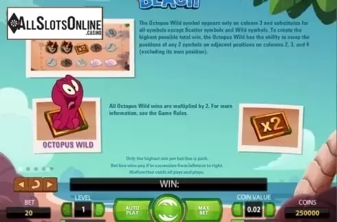 Paytable 1. Beach from NetEnt
