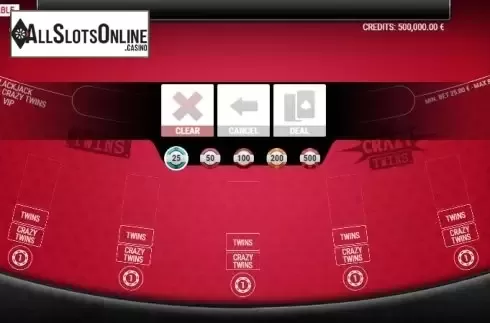 Game screen. BlackJack Twins and Crazy Twins VIP from GAMING1