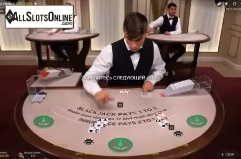Game Screen. Blackjack White 3 (Evolution Gaming) from Evolution Gaming