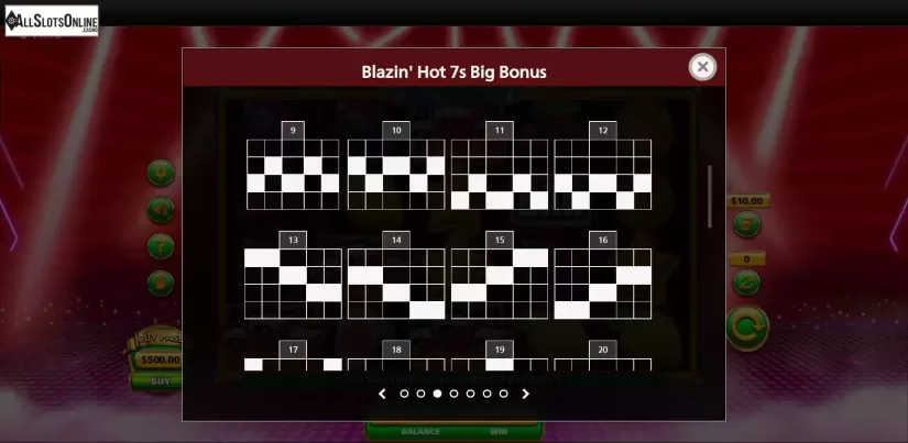 Paylines screen 2