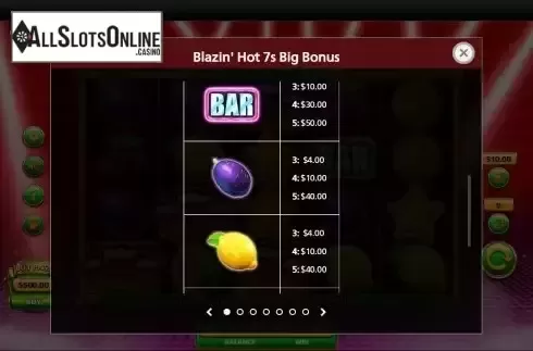 Paytable screen 2