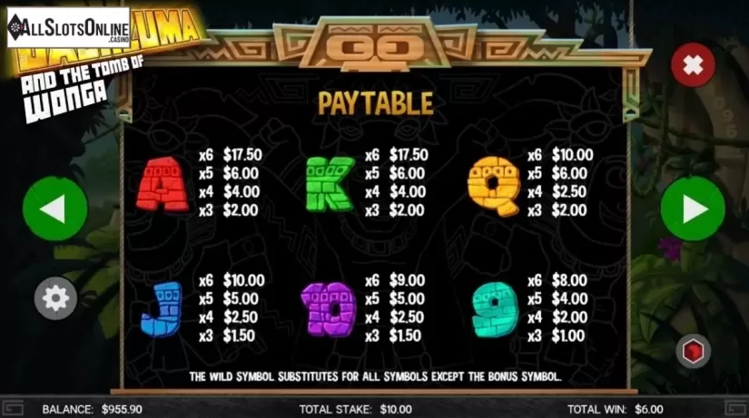 Paytable 2. Cashzuma from CORE Gaming