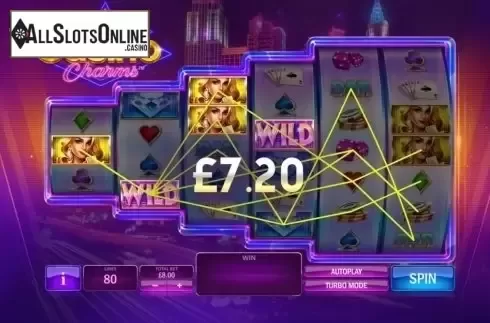 Win Screen. Casino Charms from Playtech