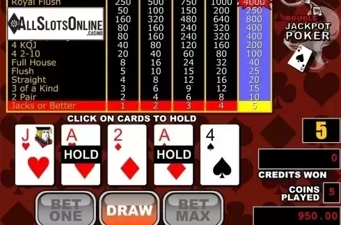 Game workflow 2. Double Jackpot Poker (RTG) from RTG
