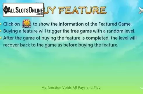 Buy feature screen