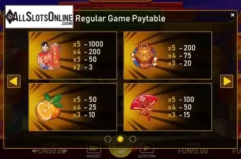 Regular paytable screen 2