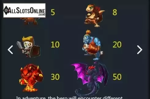 Monster symbols screen