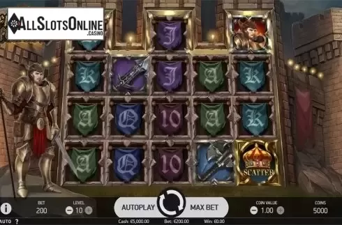 Reels screen. Fire Siege Fortress from NetEnt