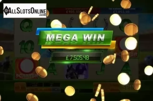 Mega Win screen. Frankie Dettori: Sporting Legends from Playtech